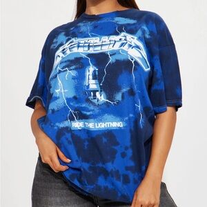 Metallica lightning oversized tee black/blue